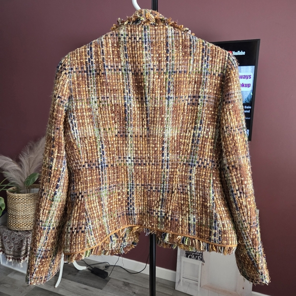 Vintage David Brooks Tweed Blazer | Fringe Trim Textured Jacket | Chic Classic - Picture 8 of 8